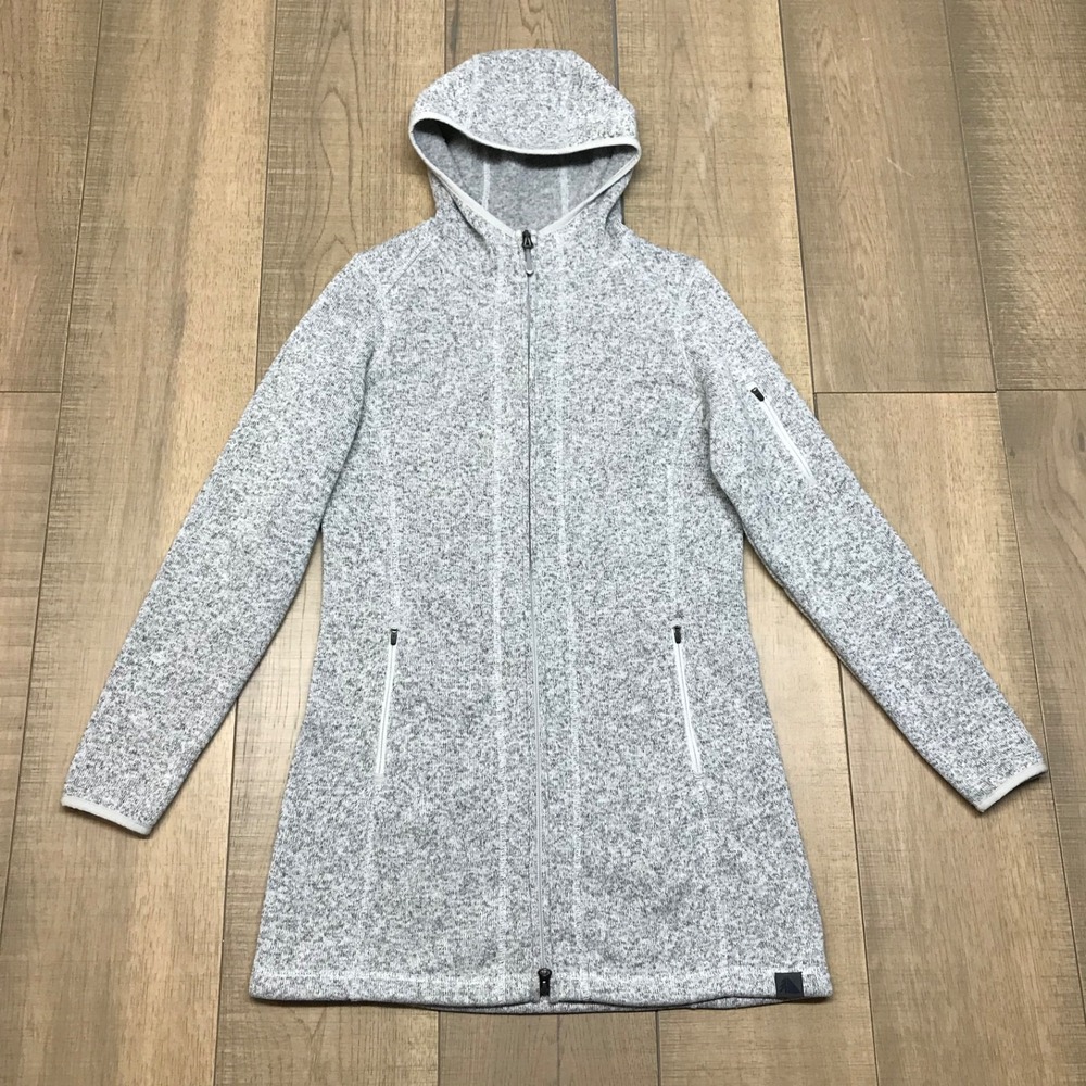 L.L. Bean Sweater Fleece Coat Jacket‎ Womens Size XS Gray Fleece Full Zip Tunic